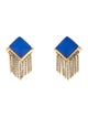 Alexis Bittar Crystal & Lucite Fringe Pyramid Clip-on Earrings