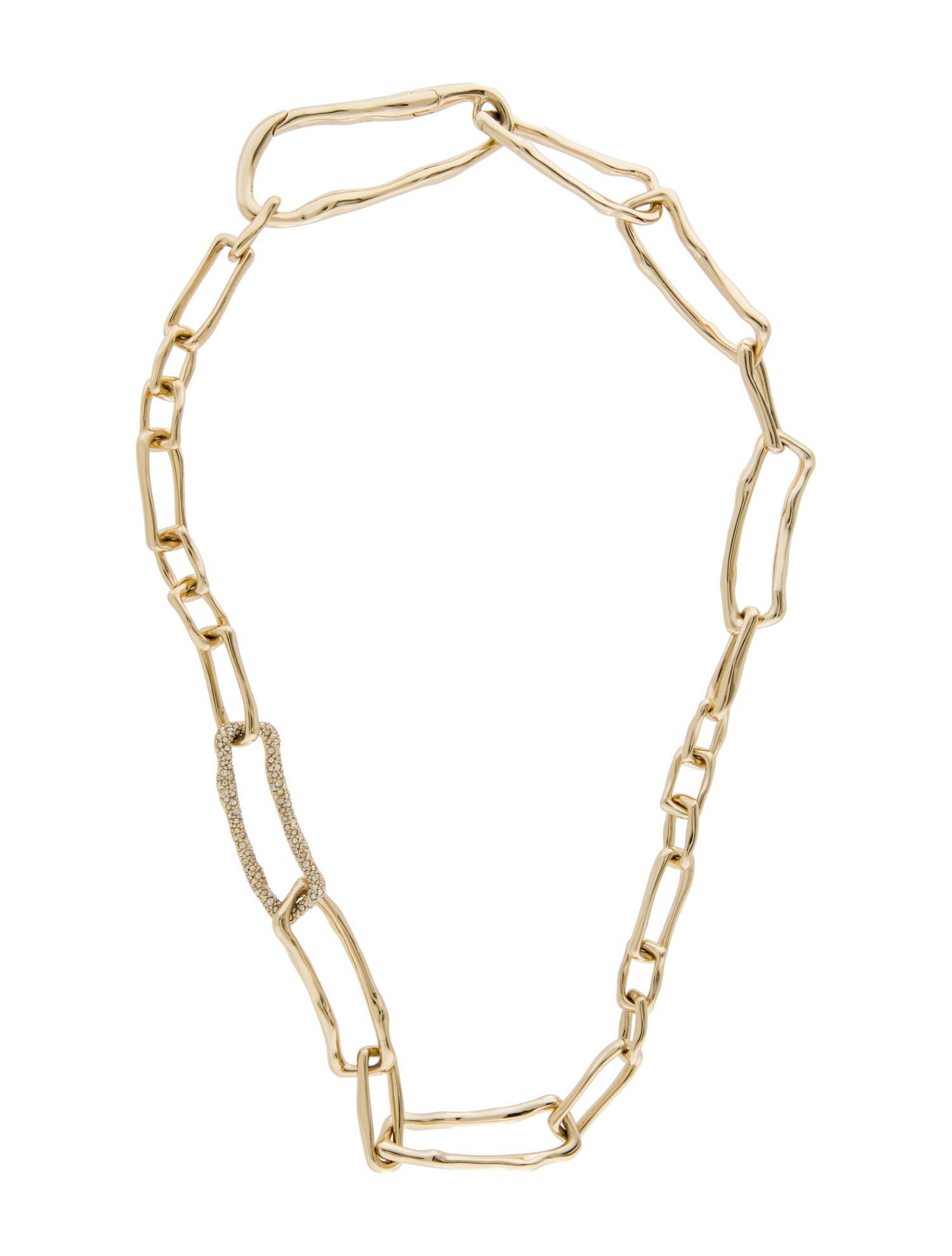 Alexis Bittar Crystal Molten Chain Link Necklace