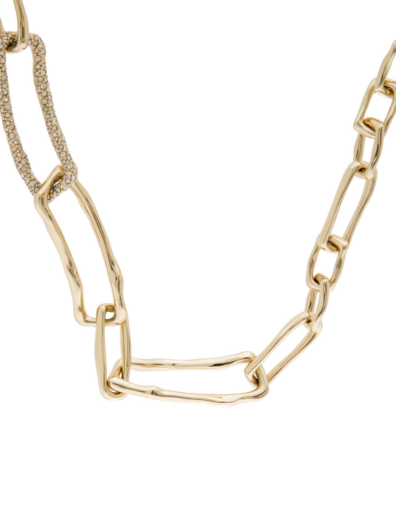 Alexis Bittar Crystal Molten Chain Link Necklace
