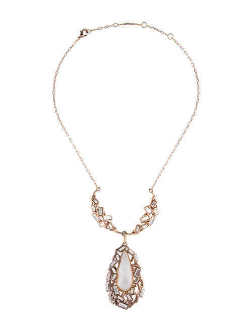 Alexis Bittar Lucite & Crystal Teardrop Statement Necklace