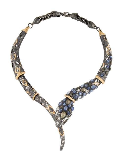 Alexis Bittar Multistone Jardin de Papillon Snake Collar Necklace