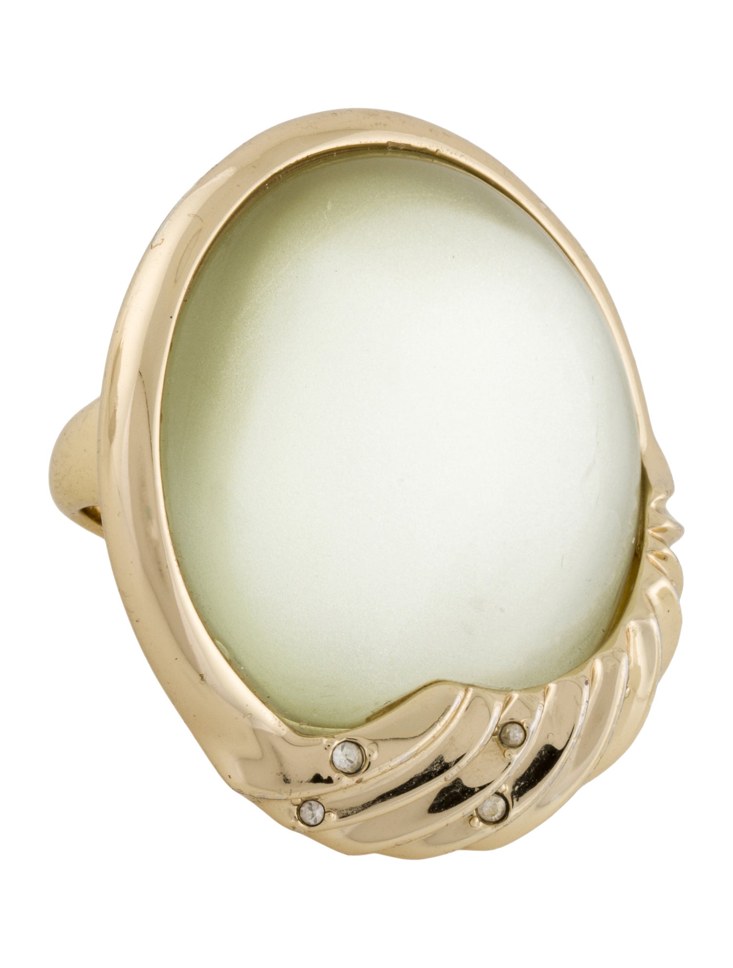 Alexis Bittar Crystal Studded Sculptural Sphere Cocktail Ring