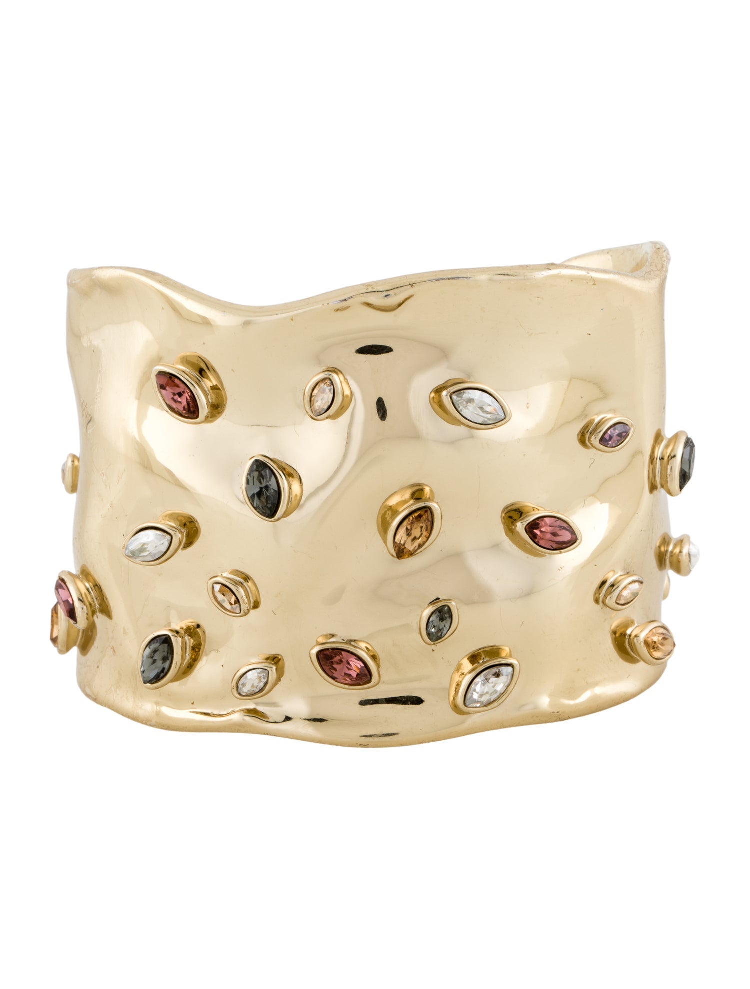 Alexis Bittar Crystal Crumpled Sputnik Cuff Bracelet