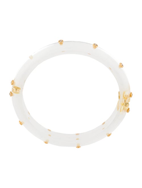 Alexis Bittar Lucite & Crystal Studded Hinged Bangle