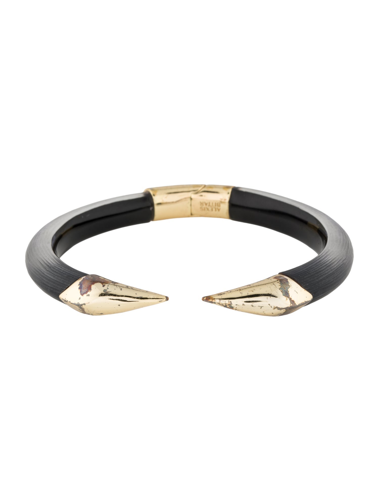 Alexis Bittar Mirrored Pyramid Lucite Brake Hinged Bracelet
