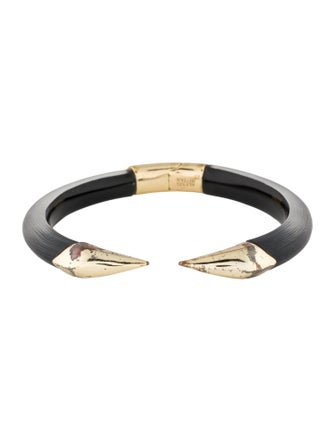 Alexis Bittar Mirrored Pyramid Lucite Brake Hinged Bracelet