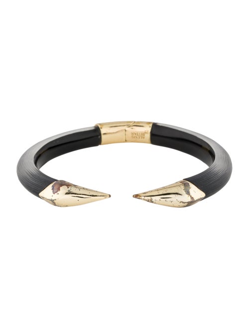 Alexis Bittar Mirrored Pyramid Lucite Brake Hinged Bracelet