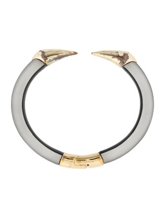 Alexis Bittar Mirrored Pyramid Lucite Brake Hinged Bracelet
