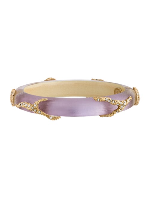Alexis Bittar Lucite Pavé Crystal Vine Hinged Bangle Bracelet