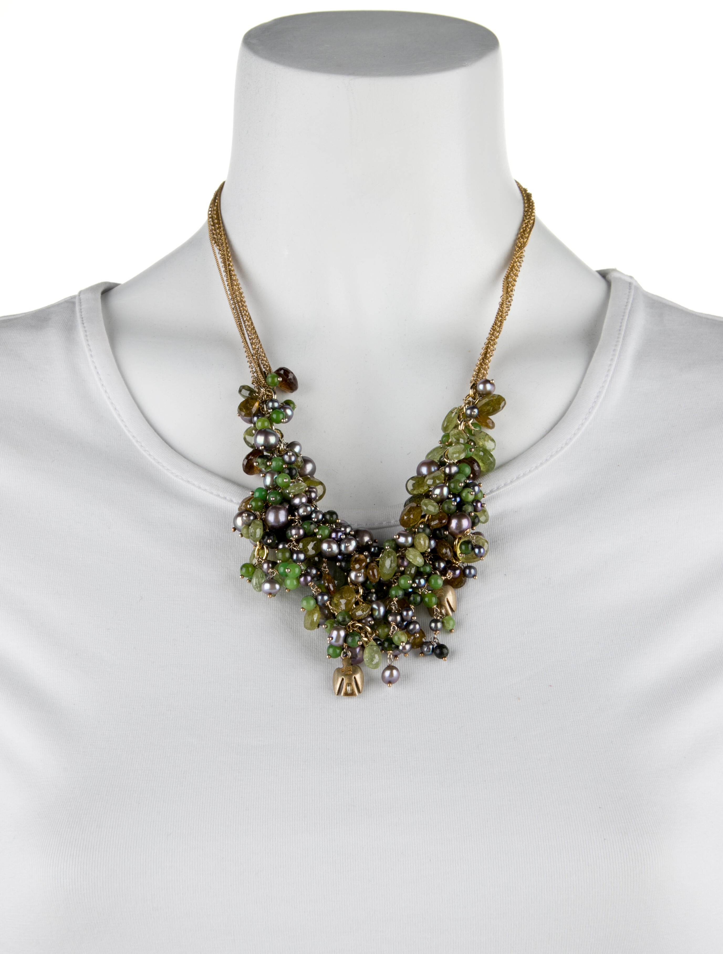 Alexis Bittar Dyed Pearl, Crystal & Multistone Collar Necklace