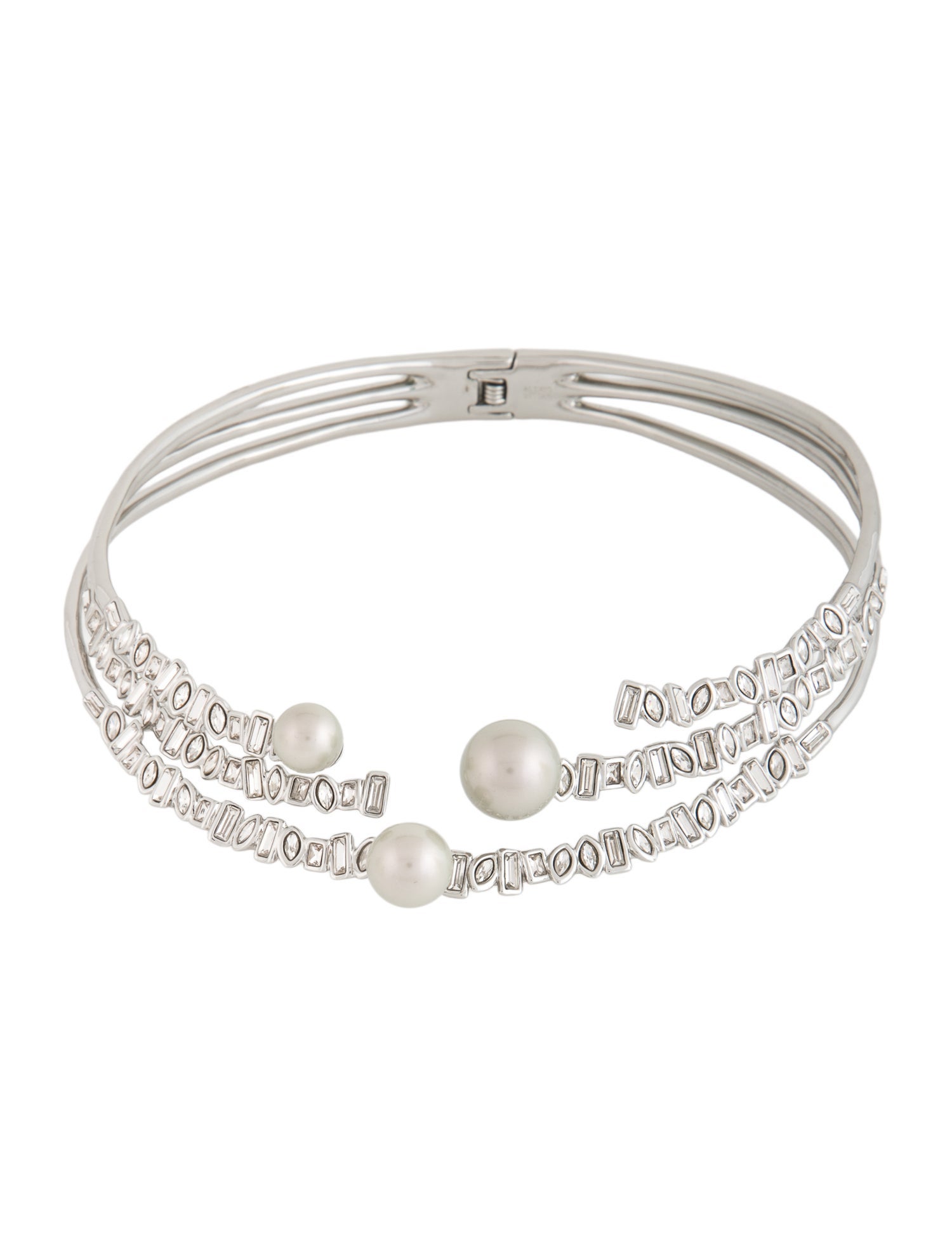 Alexis Bittar Faux Pearl & Crystal Hinged Choker