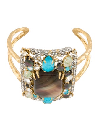 Alexis Bittar Crystal Encrusted Mosaic Cuff Bracelet