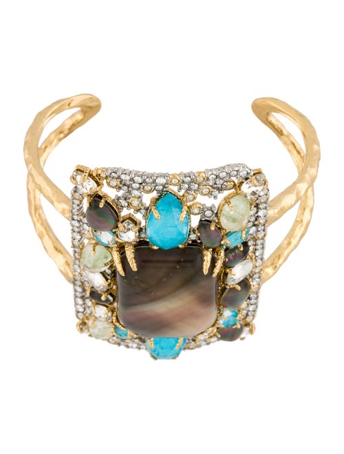 Alexis Bittar Crystal Encrusted Mosaic Cuff Bracelet