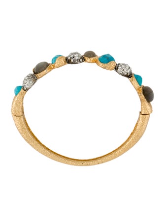 Alexis Bittar Lucite & Crystal Hinged Bangle Bracelet