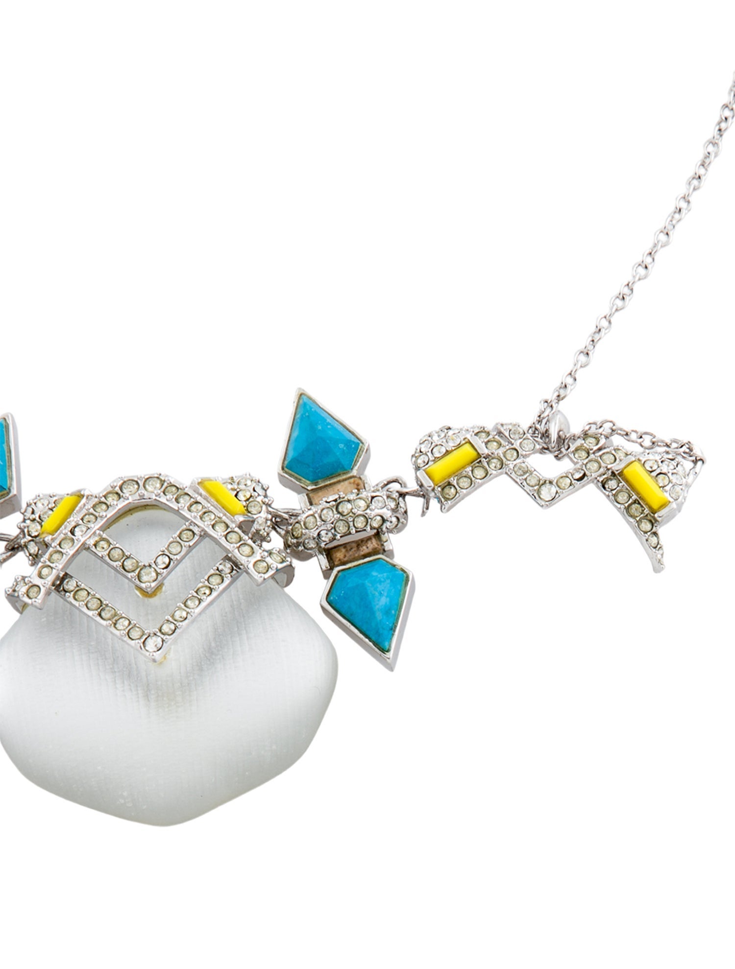 Alexis Bittar Crystal, Lucite & Stone Collar Necklace