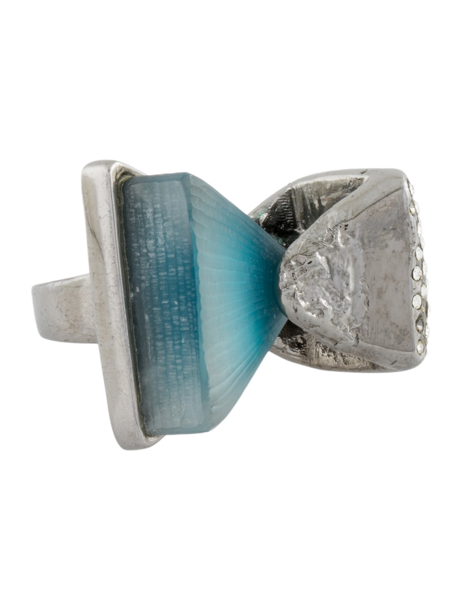Alexis Bittar Crystal & Lucite Triangle Cocktail Ring