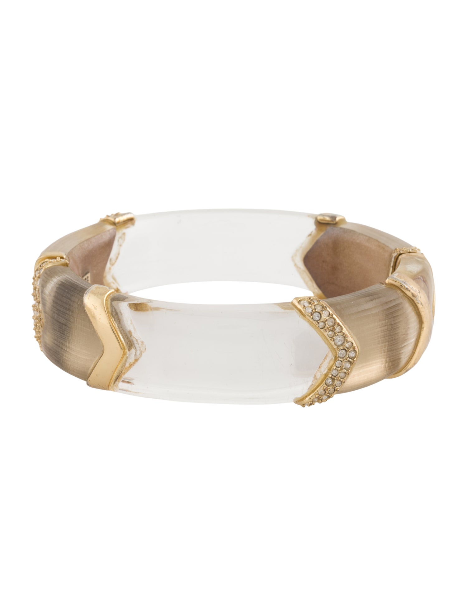 Alexis Bittar Lucite & Crystal Bangle Hinged Bracelet