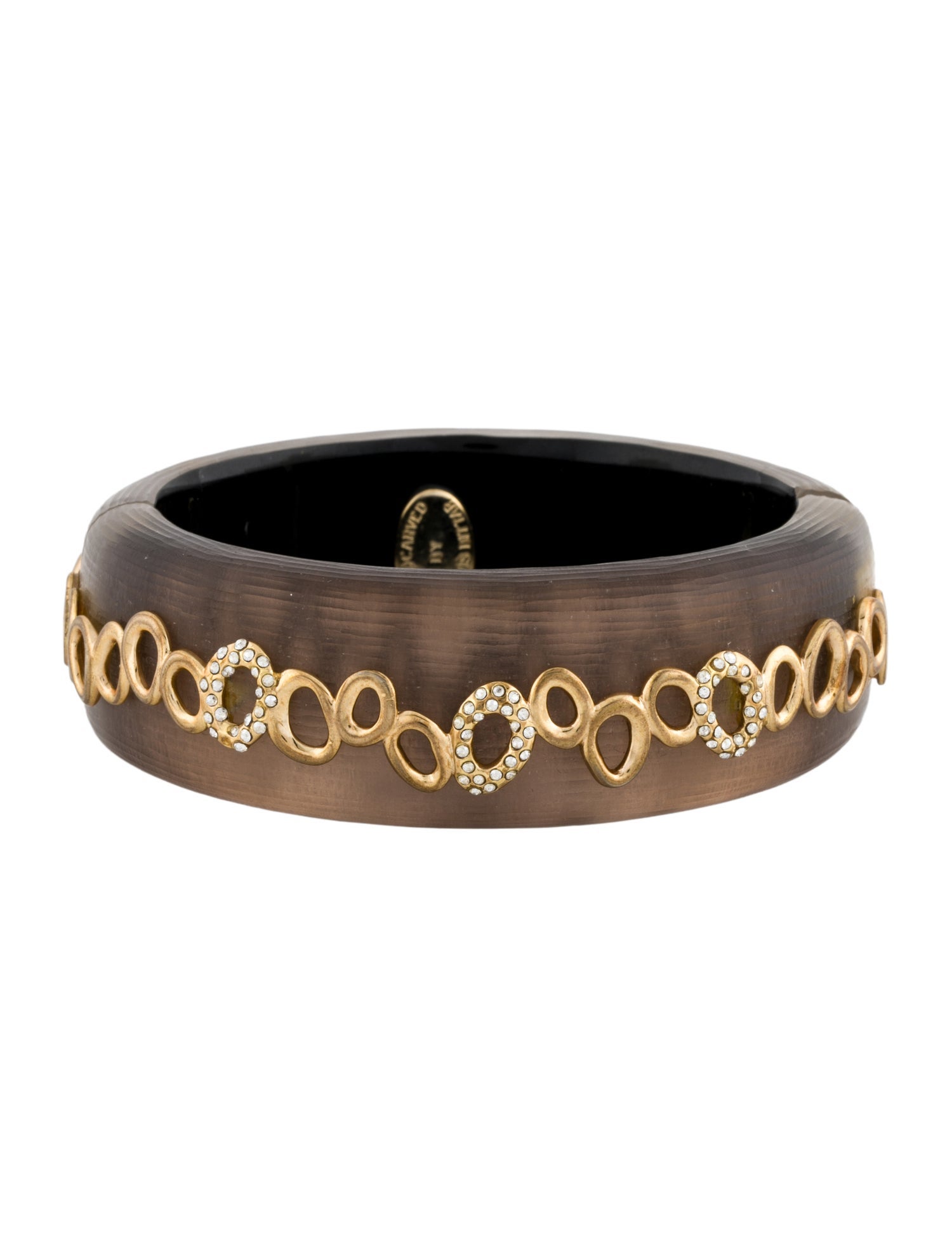 Alexis Bittar Crystal & Lucite Hinge Bangle