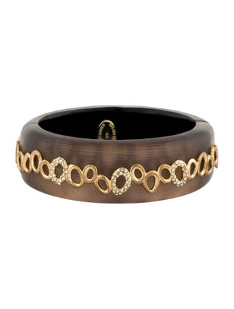Alexis Bittar Crystal & Lucite Hinge Bangle