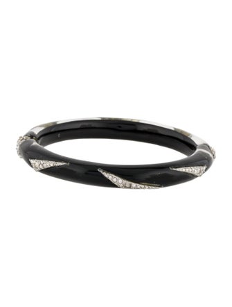 Alexis Bittar Lucite & Crystal Hinge Bangle Bracelet