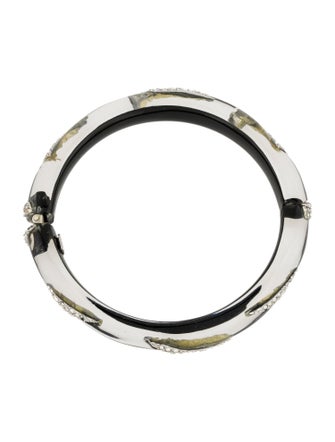 Alexis Bittar Lucite & Crystal Hinge Bangle Bracelet
