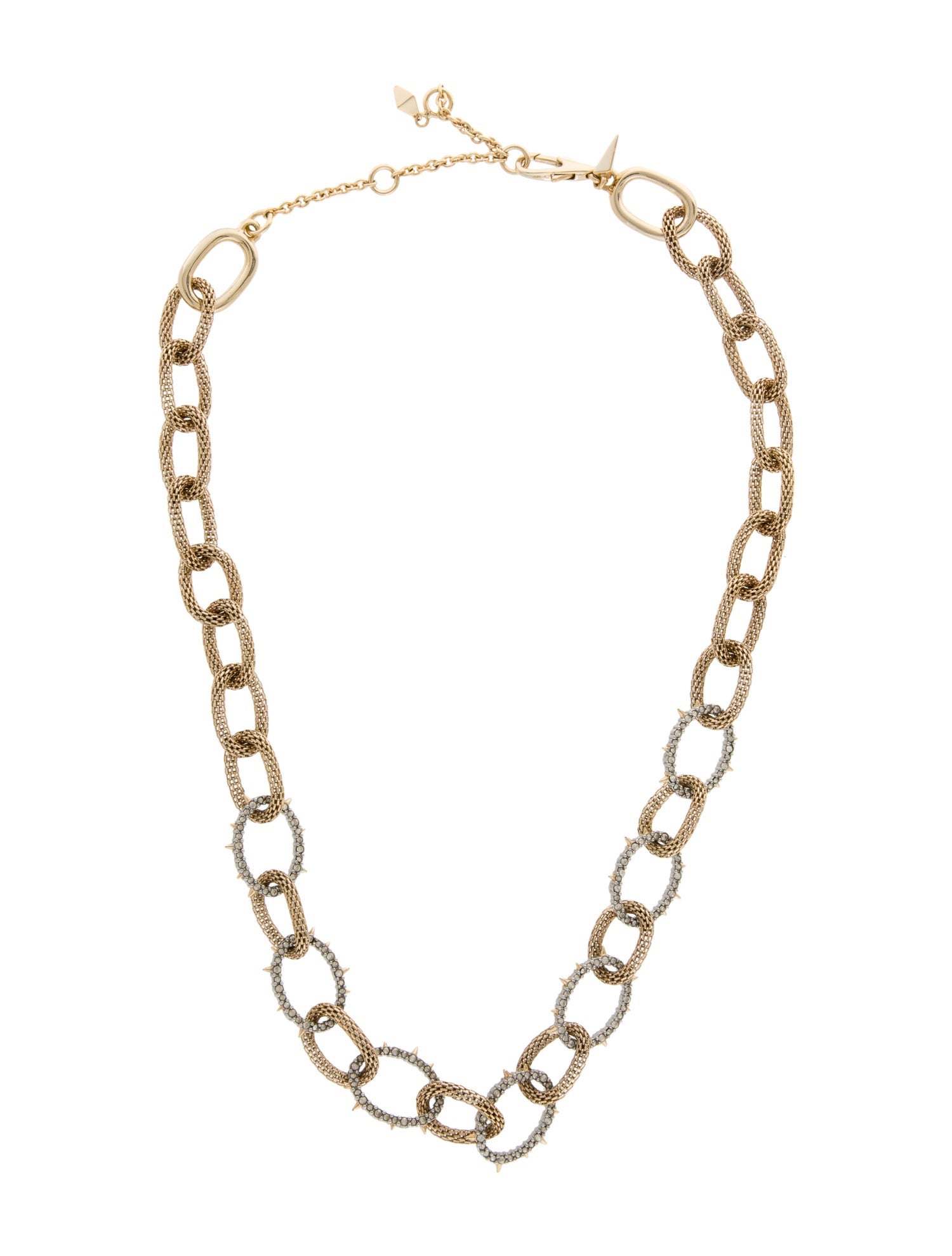 Alexis Bittar Crystal Encrusted Mesh Chain Link Collar Necklace