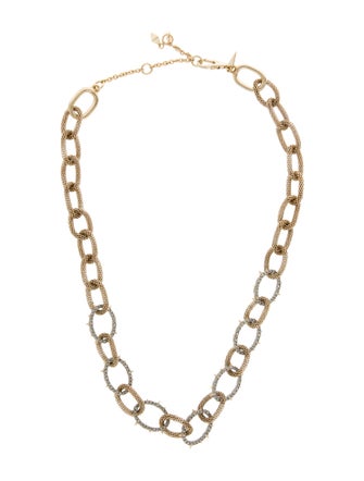 Alexis Bittar Crystal Encrusted Mesh Chain Link Collar Necklace