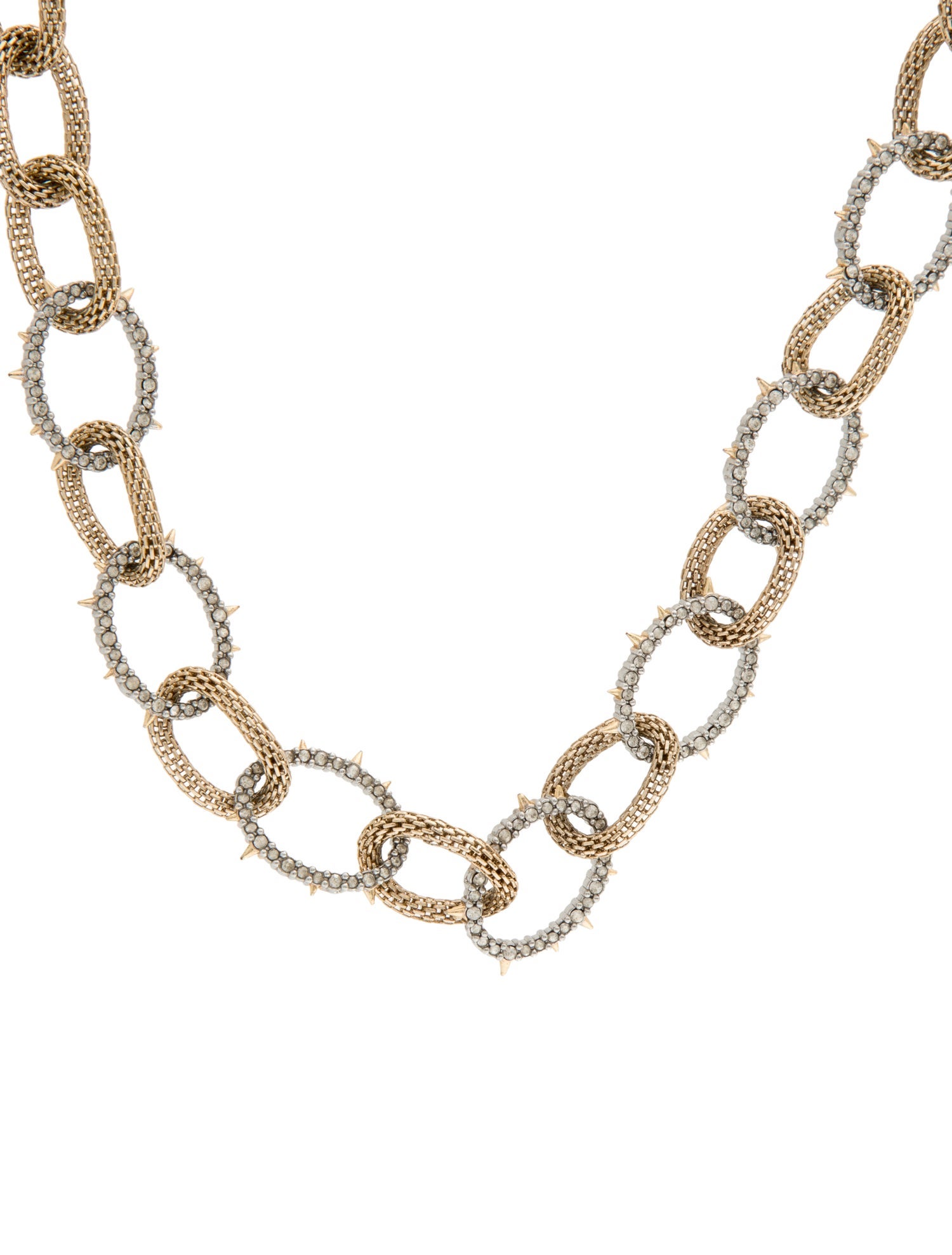 Alexis Bittar Crystal Encrusted Mesh Chain Link Collar Necklace