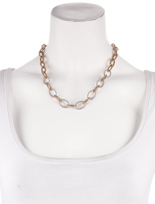Alexis Bittar Crystal Encrusted Mesh Chain Link Collar Necklace