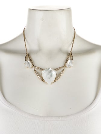 Alexis Bittar Mother of Pearl, Crystal & Lucite Collar Necklace