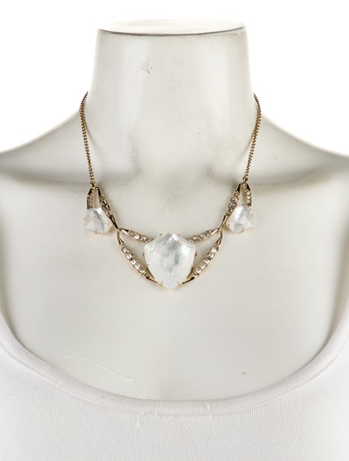 Alexis Bittar Mother of Pearl, Crystal & Lucite Collar Necklace