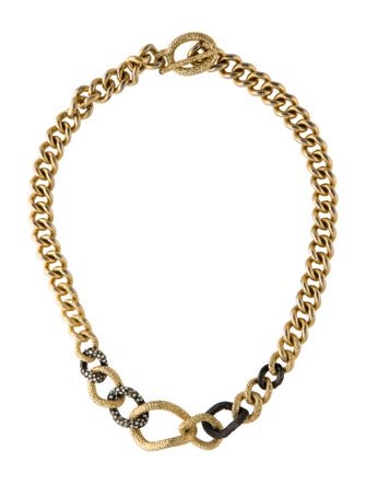 Alexis Bittar Crystal Encrusted Chain Link Necklace