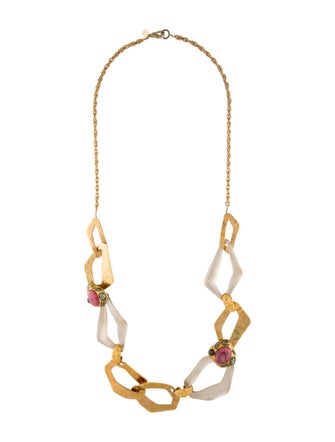 Alexis Bittar Lucite & Crystal Chain Necklace