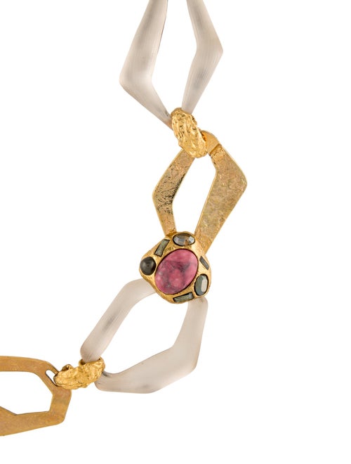 Alexis Bittar Lucite & Crystal Chain Necklace