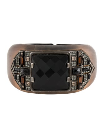 Alexis Bittar Crystal & Lucite Art Deco Hinge Bracelet