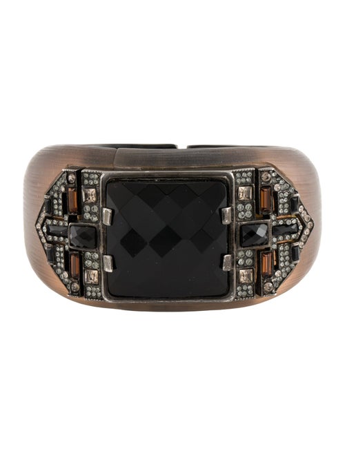 Alexis Bittar Crystal & Lucite Art Deco Hinge Bracelet