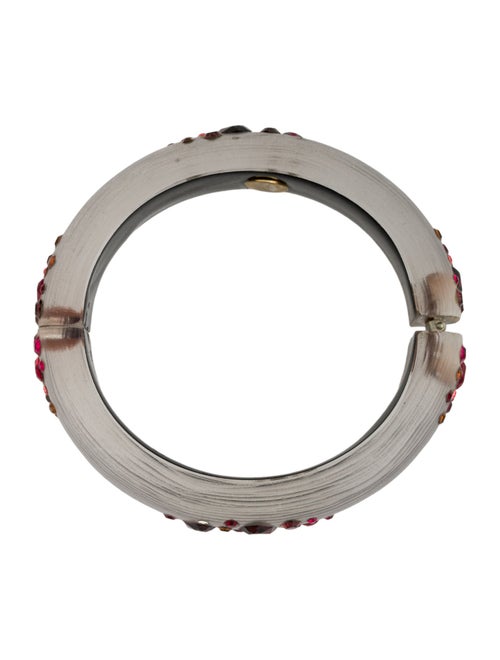 Alexis Bittar Lucite & Crystal Encrusted Hinged Bangle Bracelet