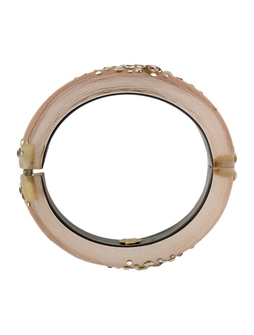Alexis Bittar Lucite & Crystal Encrusted Hinged Bangle Bracelet