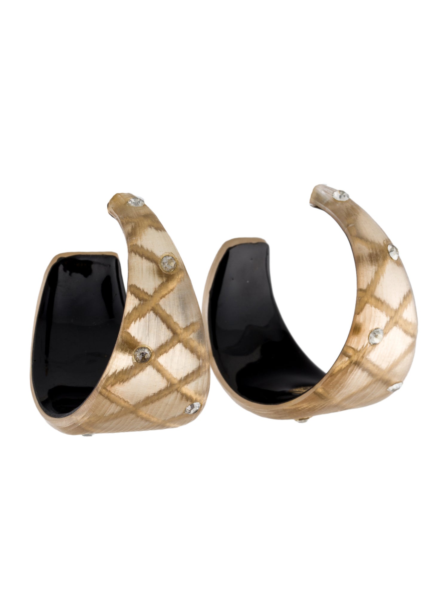 Alexis Bittar Lucite & Crystal Flat Hoop Earrings