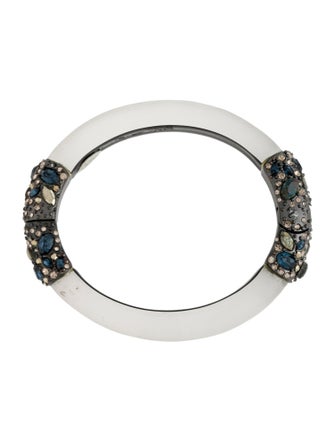 Alexis Bittar Lucite & Crystal Hinge Bangle Bracelet