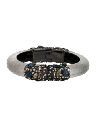 Alexis Bittar Lucite & Crystal Hinge Bangle Bracelet