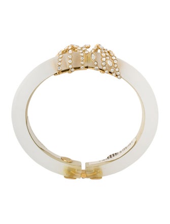Alexis Bittar Lucite & Crystal Hinge Bangle Bracelet