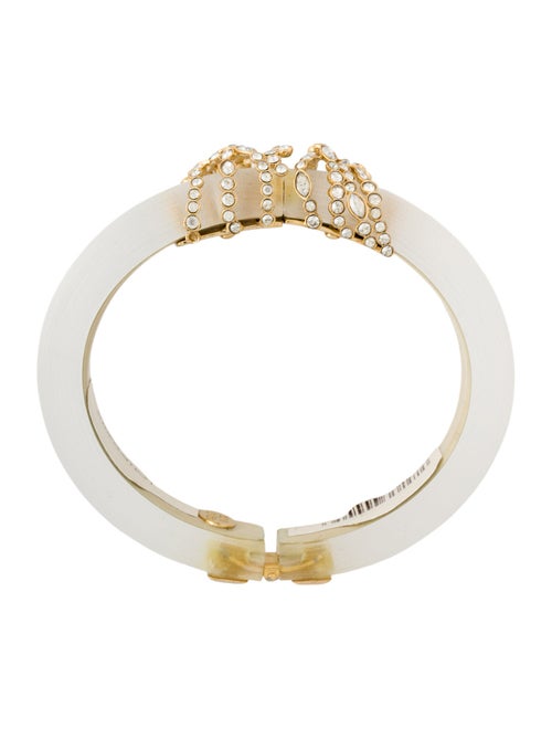 Alexis Bittar Lucite & Crystal Hinge Bangle Bracelet