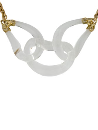 Alexis Bittar Crystal & Liquid Lucite Link Collar Necklace