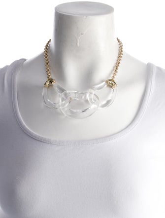 Alexis Bittar Crystal & Liquid Lucite Link Collar Necklace