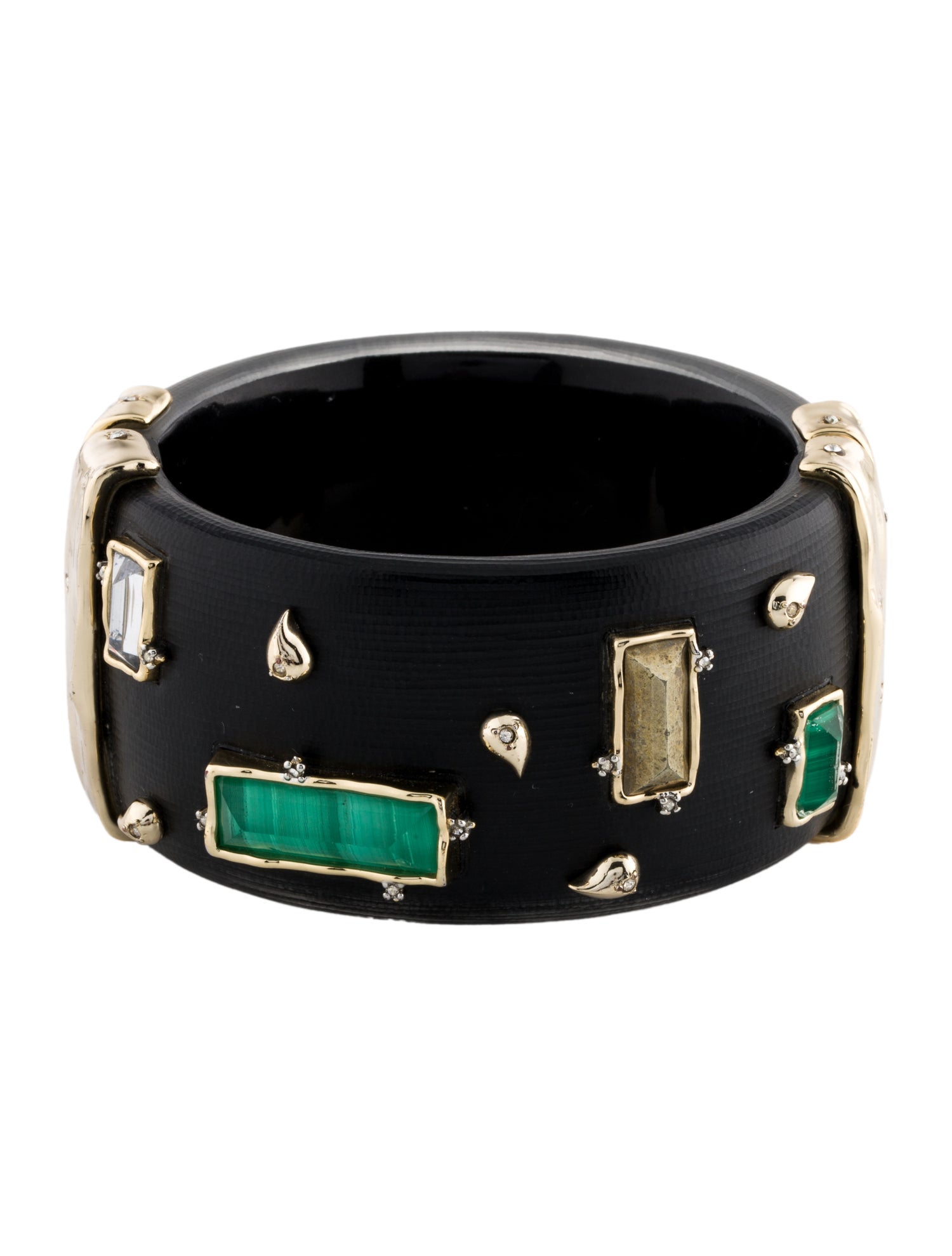 Alexis Bittar Lucite & Crystal Paisley Hinge Bracelet