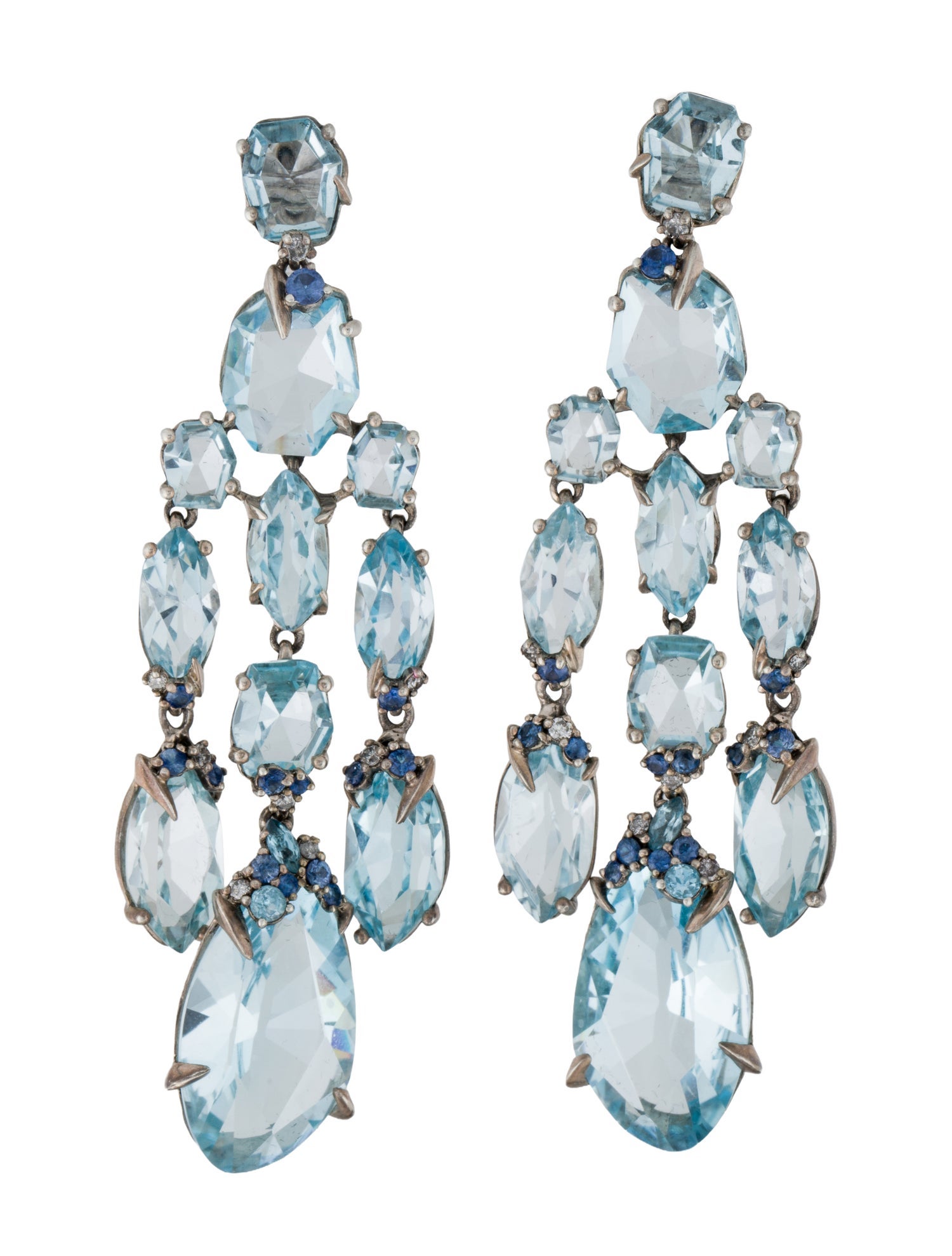 Alexis Bittar Topaz, Sapphire & Diamond Chandelier Earrings