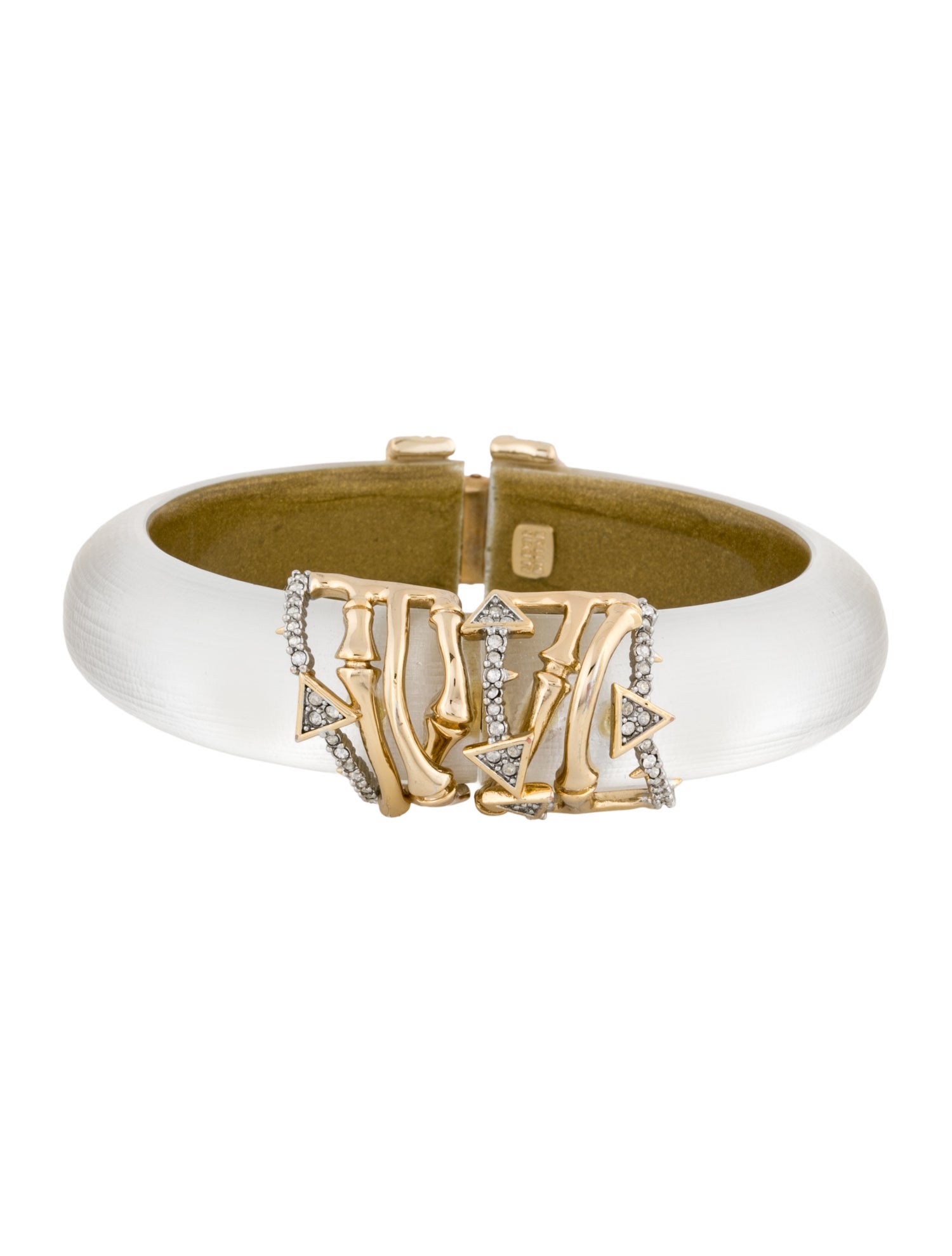 Alexis Bittar Lucite & Crystal Hinge Bangle Bracelet