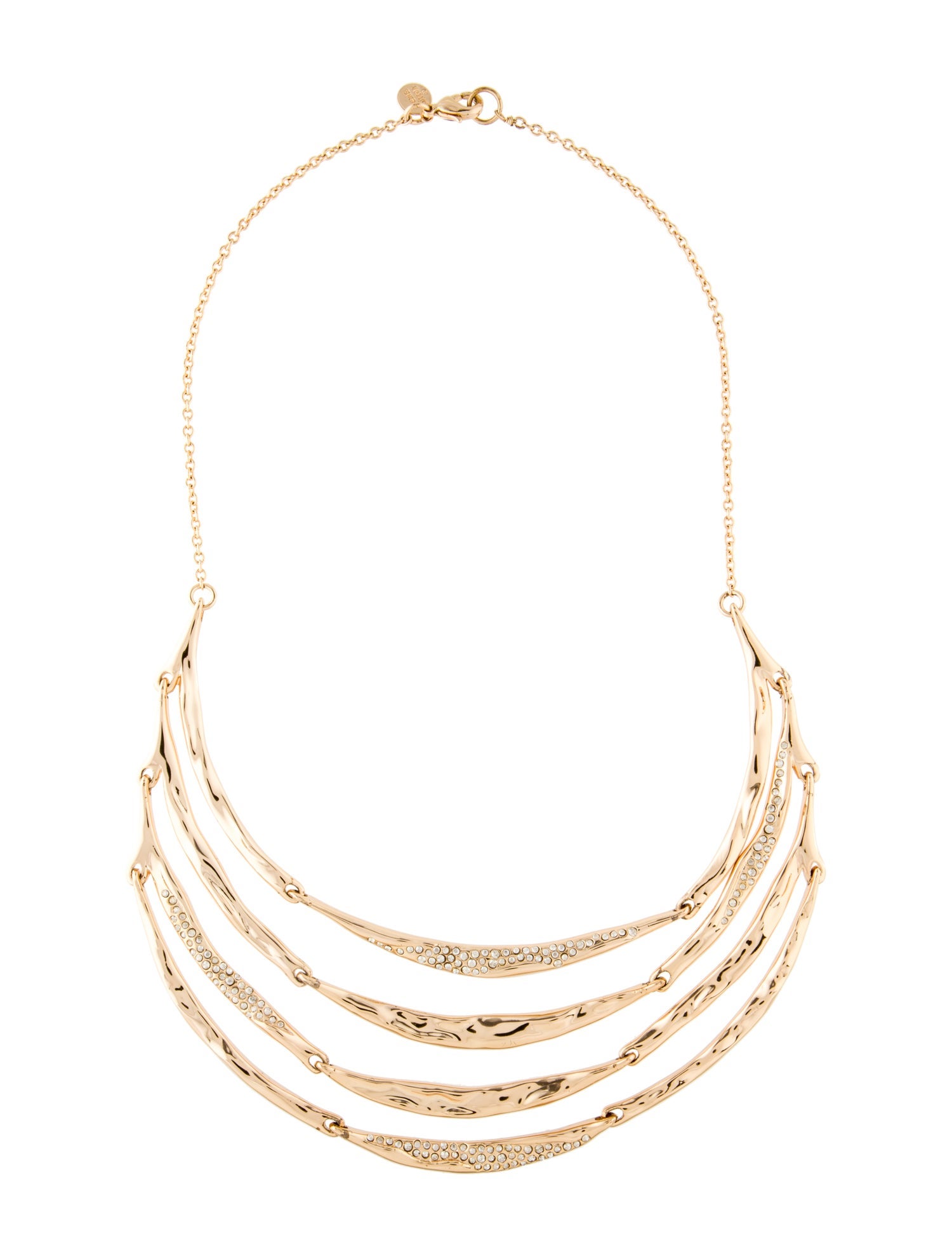 Alexis Bittar Crystal Encrusted Layered Row Necklace