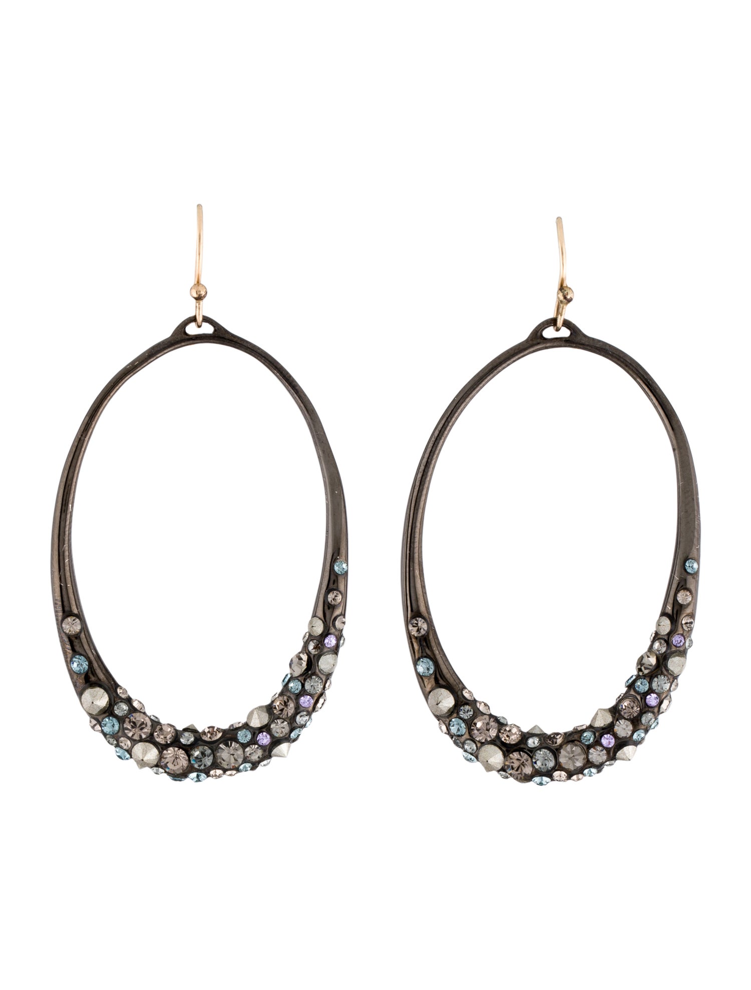 Alexis Bittar Crystal Encrusted Hoop Drop Earrings